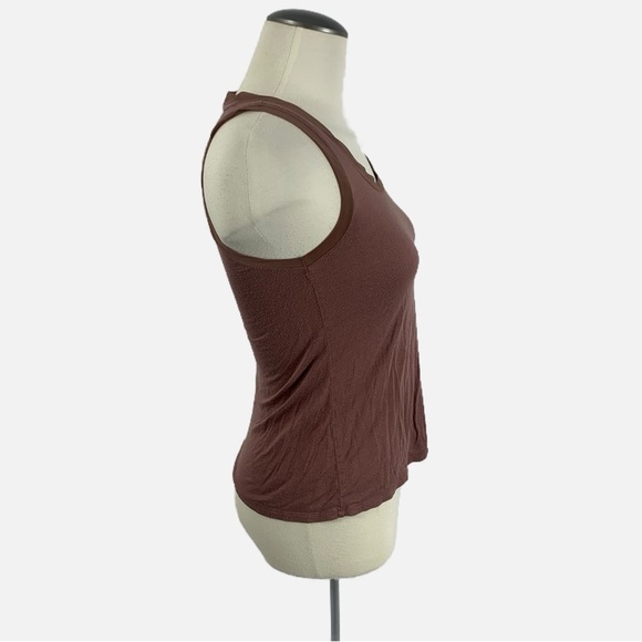 CLEARANCE -- Gap Brown Lace-Trim Tank Top – Soft Rayon Blend, Size Small - Picture 2 of 7